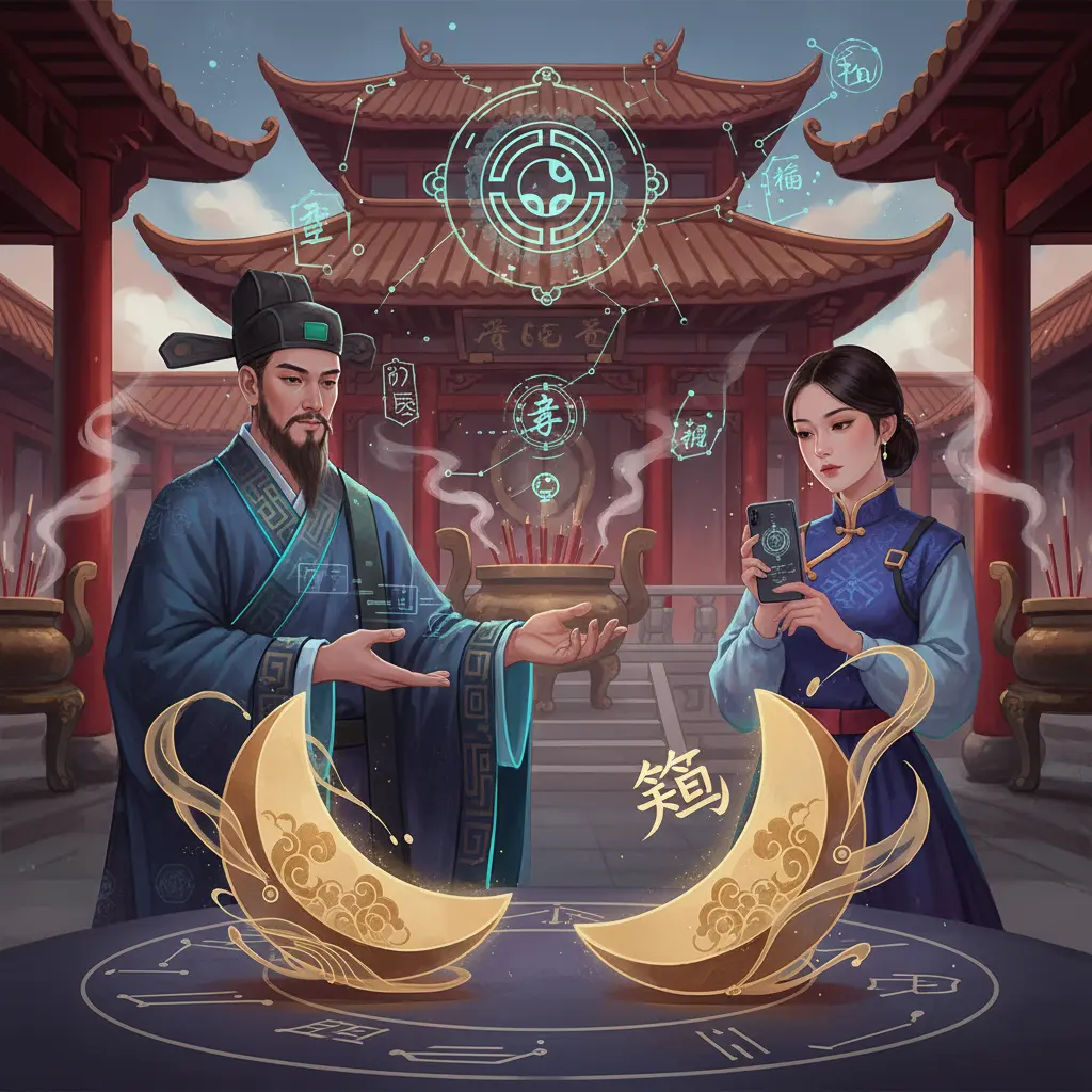 道教問神 - 笑筊